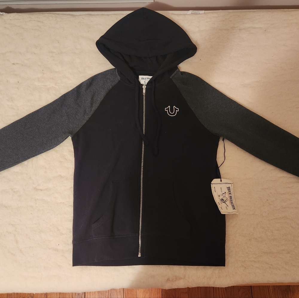 True Religion Fleece Lined Zip Up Hoodie